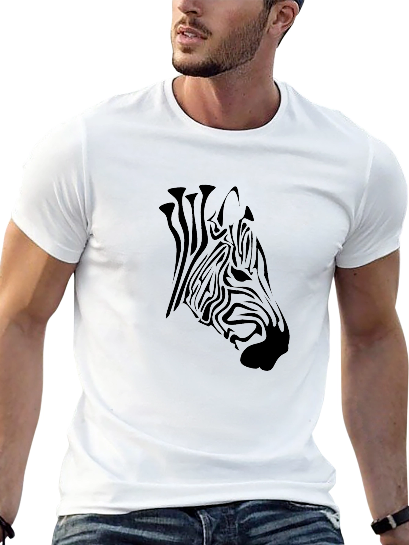 Black Zebra Graphic Tee - Mens Casual Style