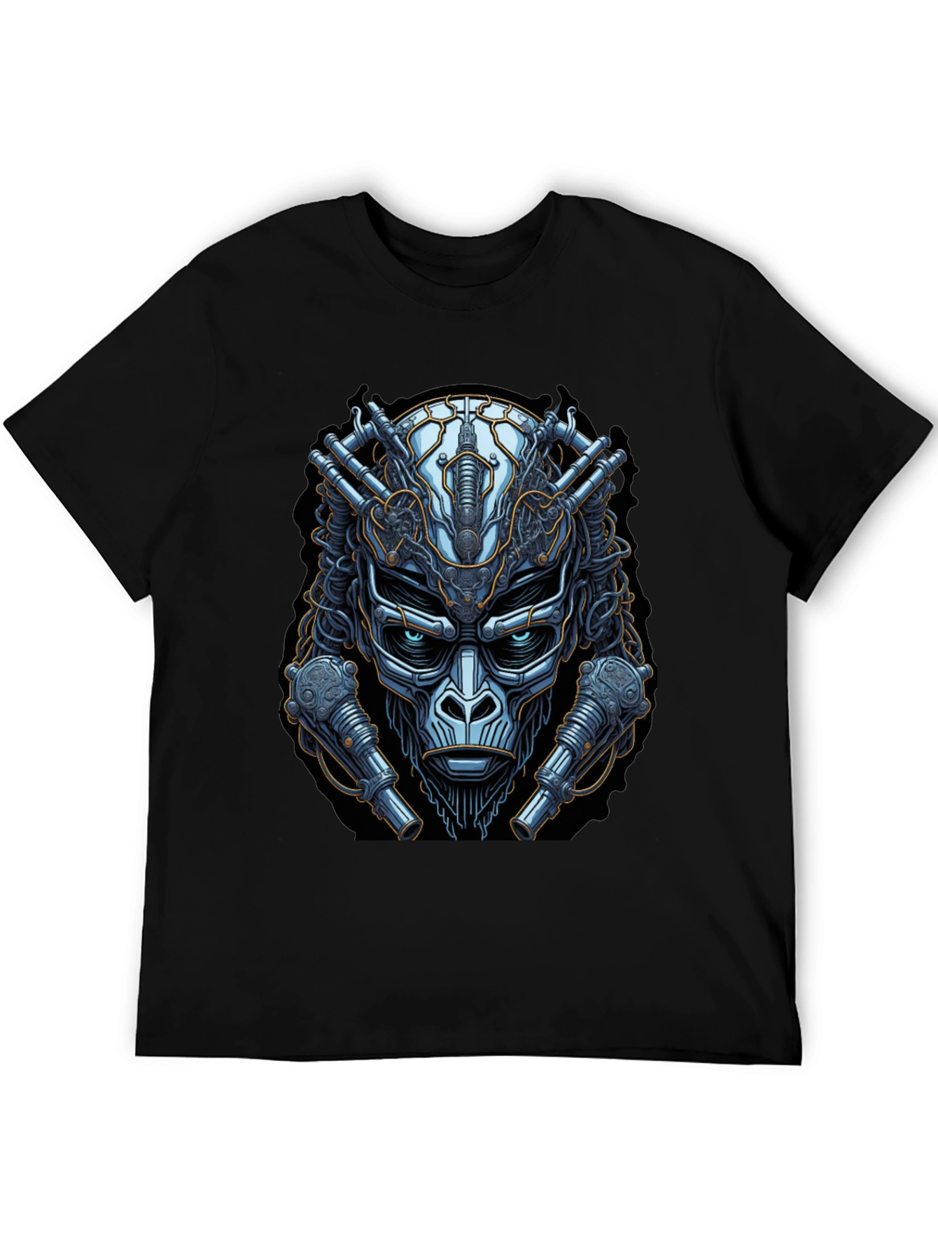 Cyberpunk Gorilla Graphic Tee - Futuristic Ape Design