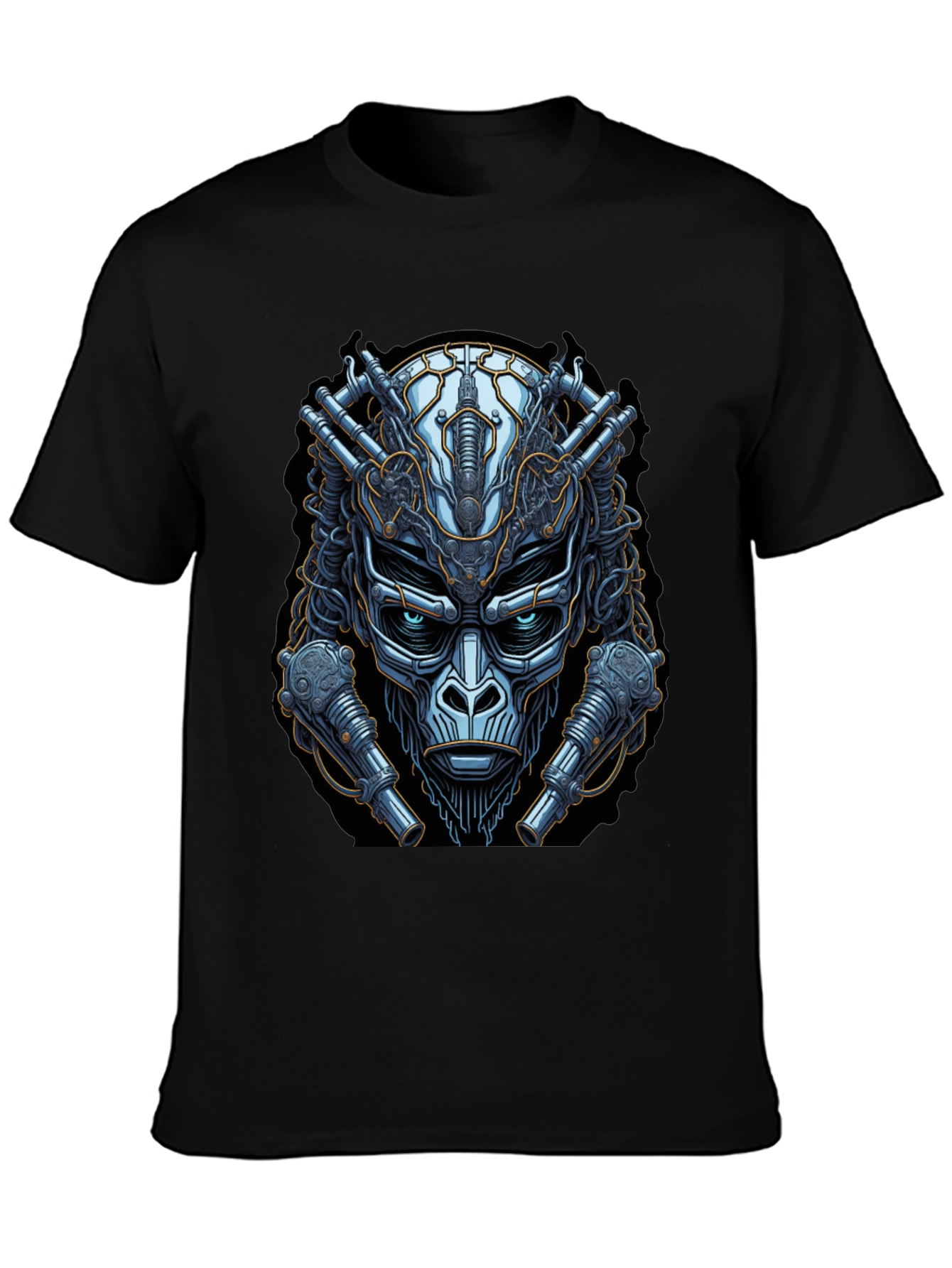 Cyberpunk Gorilla Graphic Tee - Futuristic Ape Design