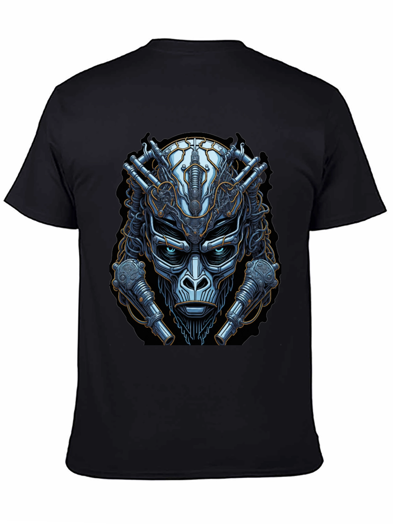 Cyberpunk Gorilla Graphic Tee - Futuristic Ape Design