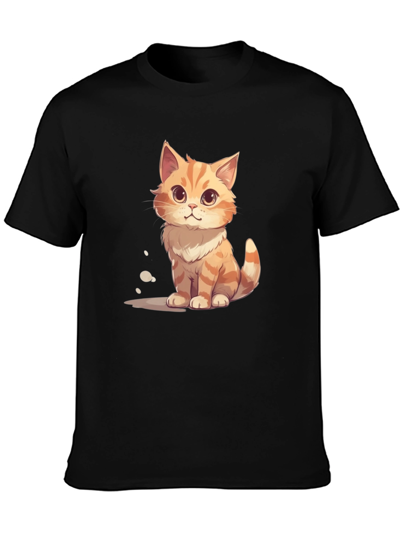 Cartoon Cat Graphic Tee - Unisex Black T-Shirt