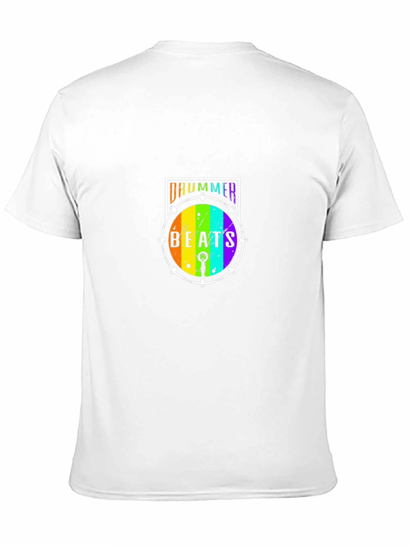 Drummer Beats Rainbow Drum Graphic T-Shirt