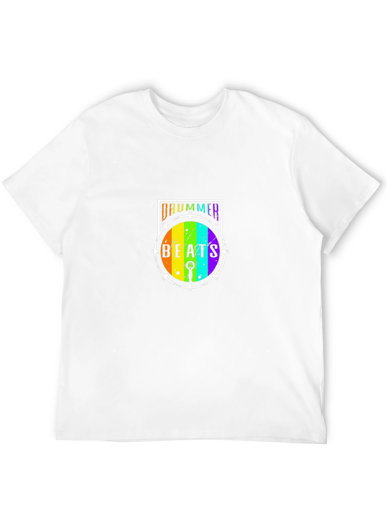Drummer Beats Rainbow Drum Graphic T-Shirt