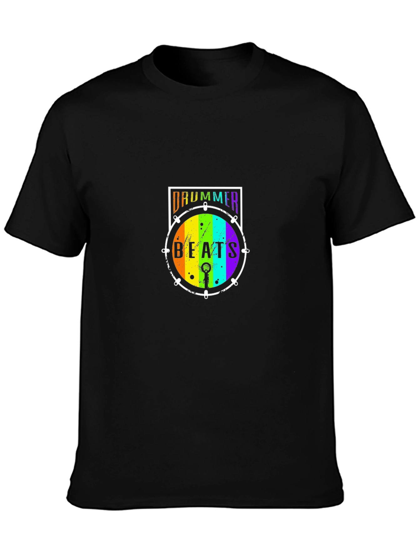 Drummer Beats Rainbow Drum Graphic T-Shirt