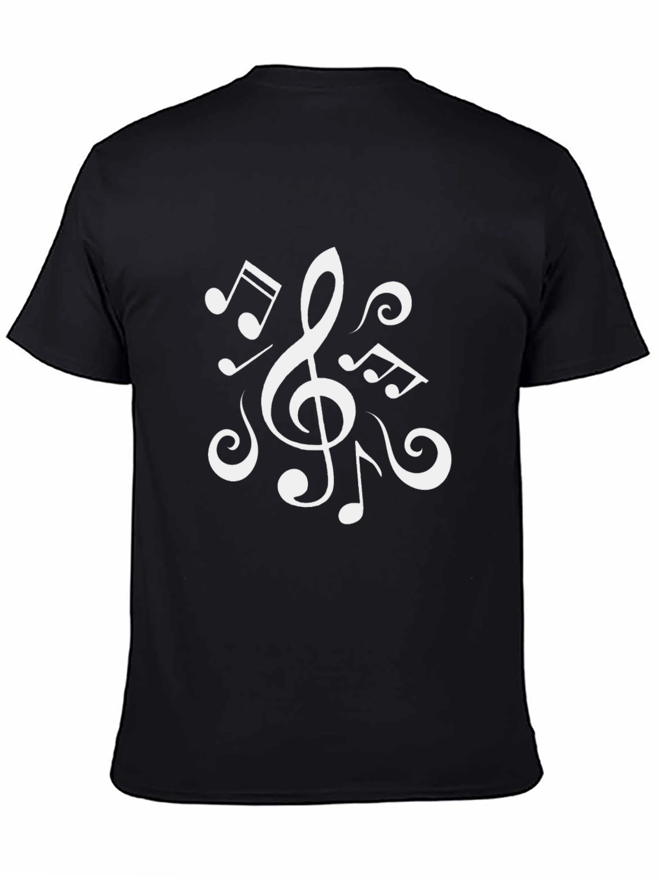 Musical Note Graphic Black T-Shirt