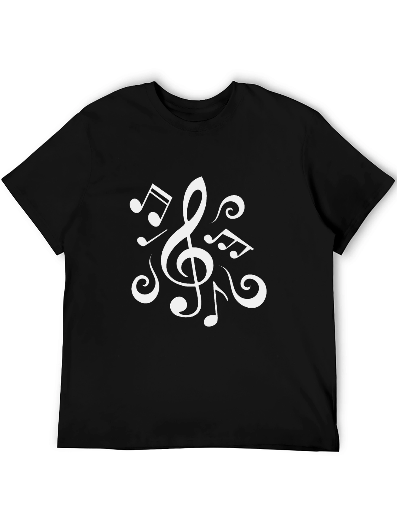 Musical Note Graphic Black T-Shirt