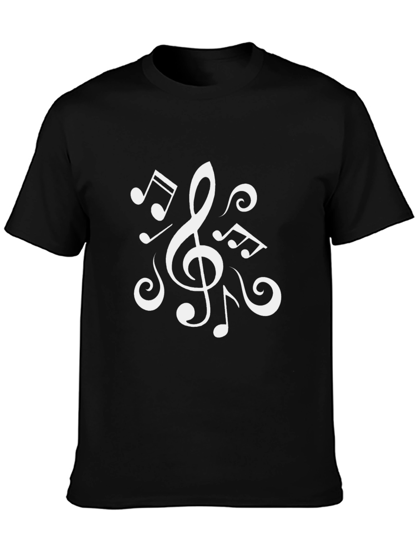 Musical Note Graphic Black T-Shirt