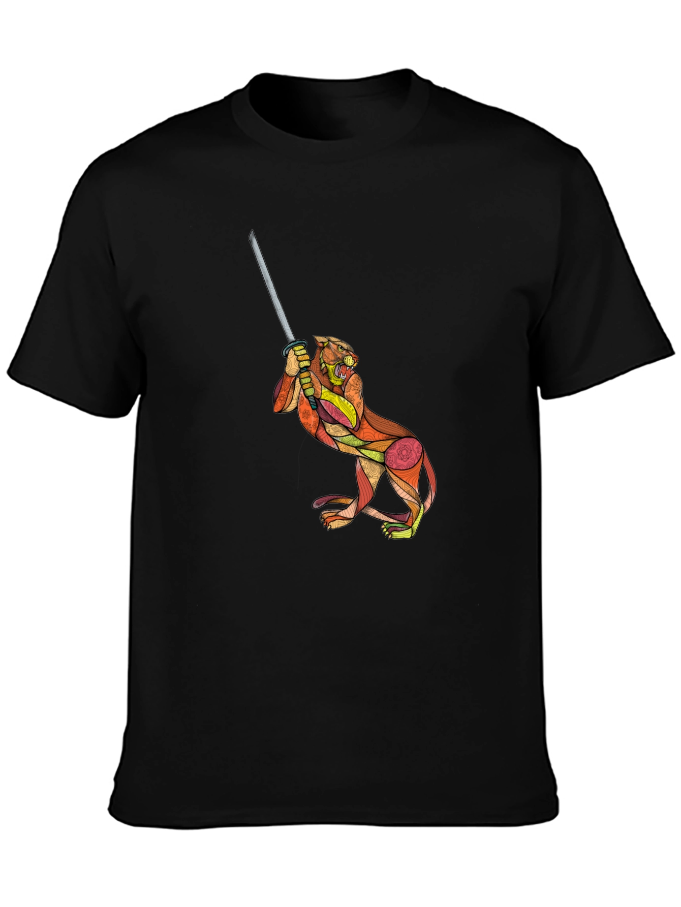 Tiger Katana Graphic T-Shirt