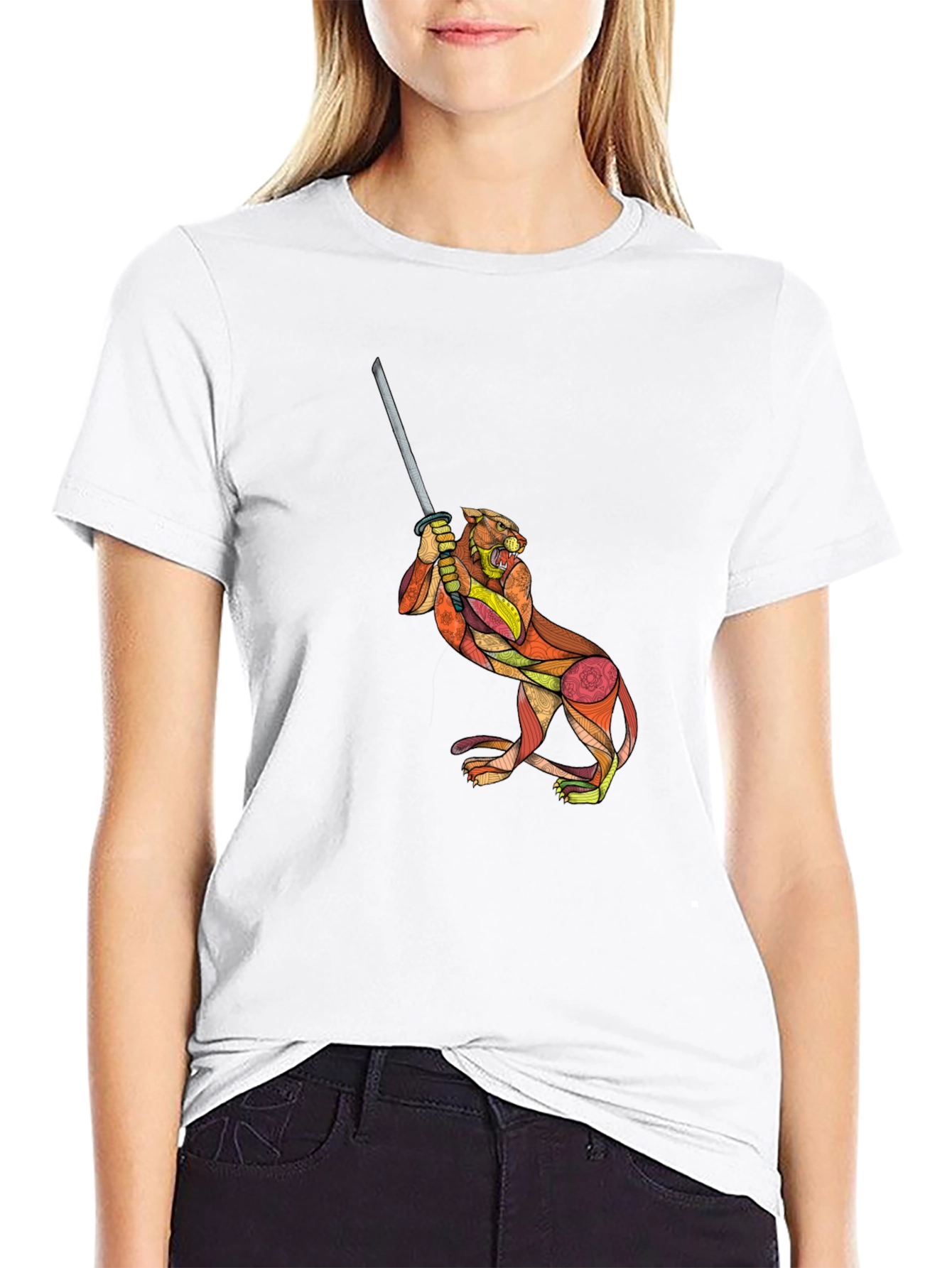 Tiger Katana Graphic T-Shirt