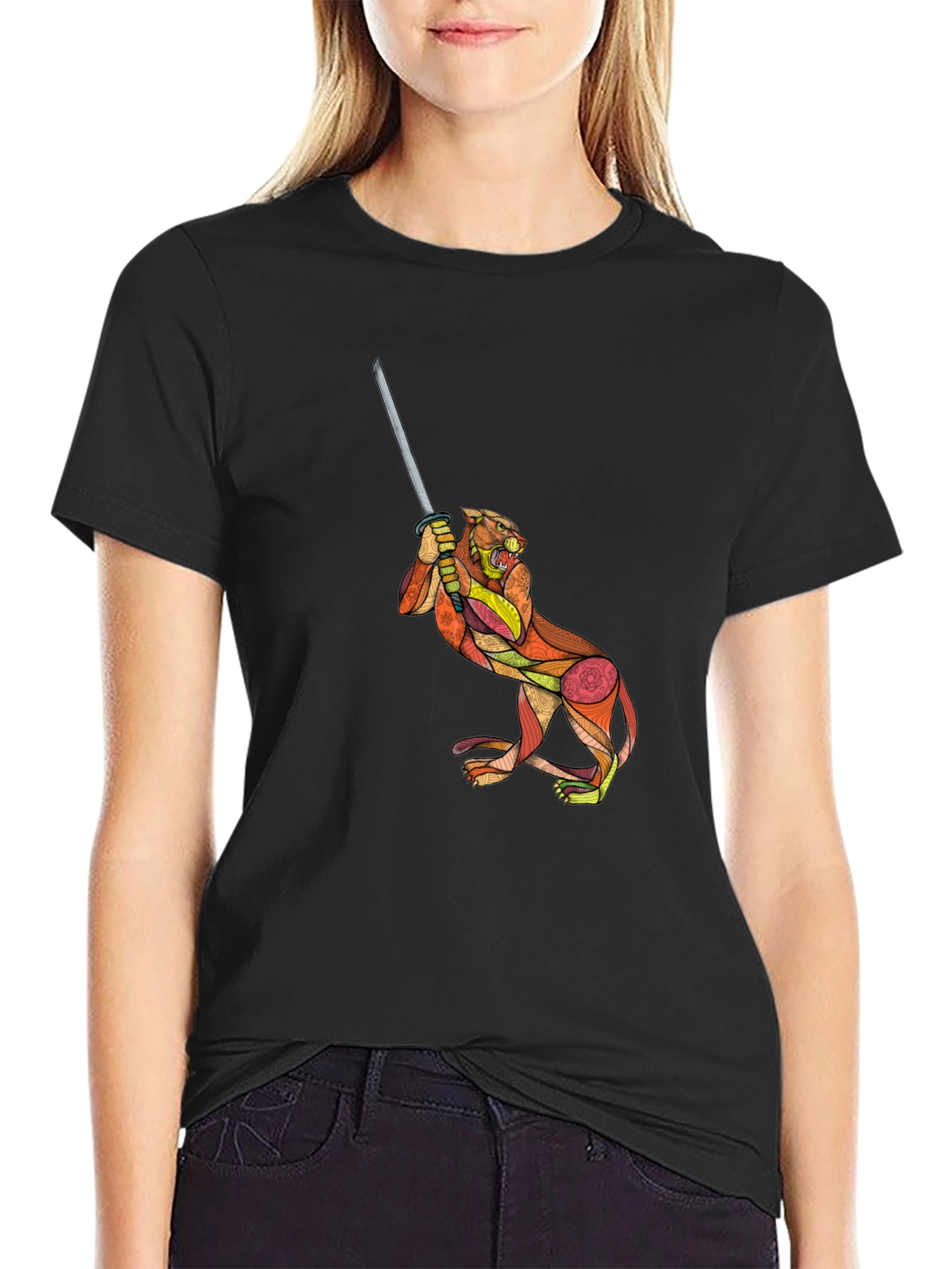 Tiger Katana Graphic T-Shirt