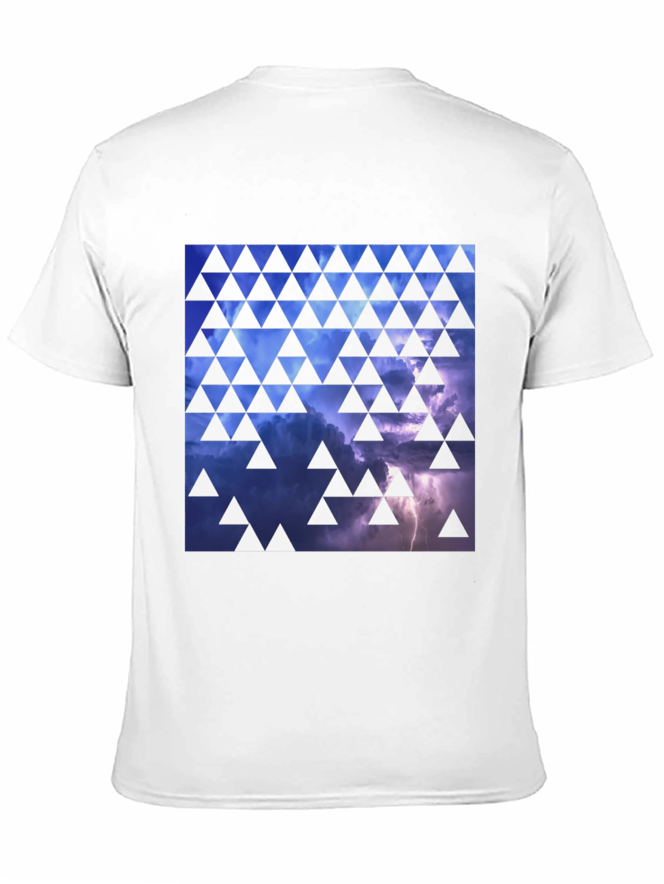 Stormy Sky Triangle Pattern Black T-Shirt
