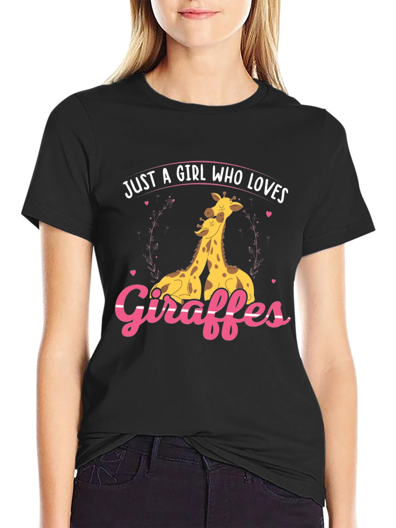 Giraffe Lover Graphic Tee - Cute Giraffe Design