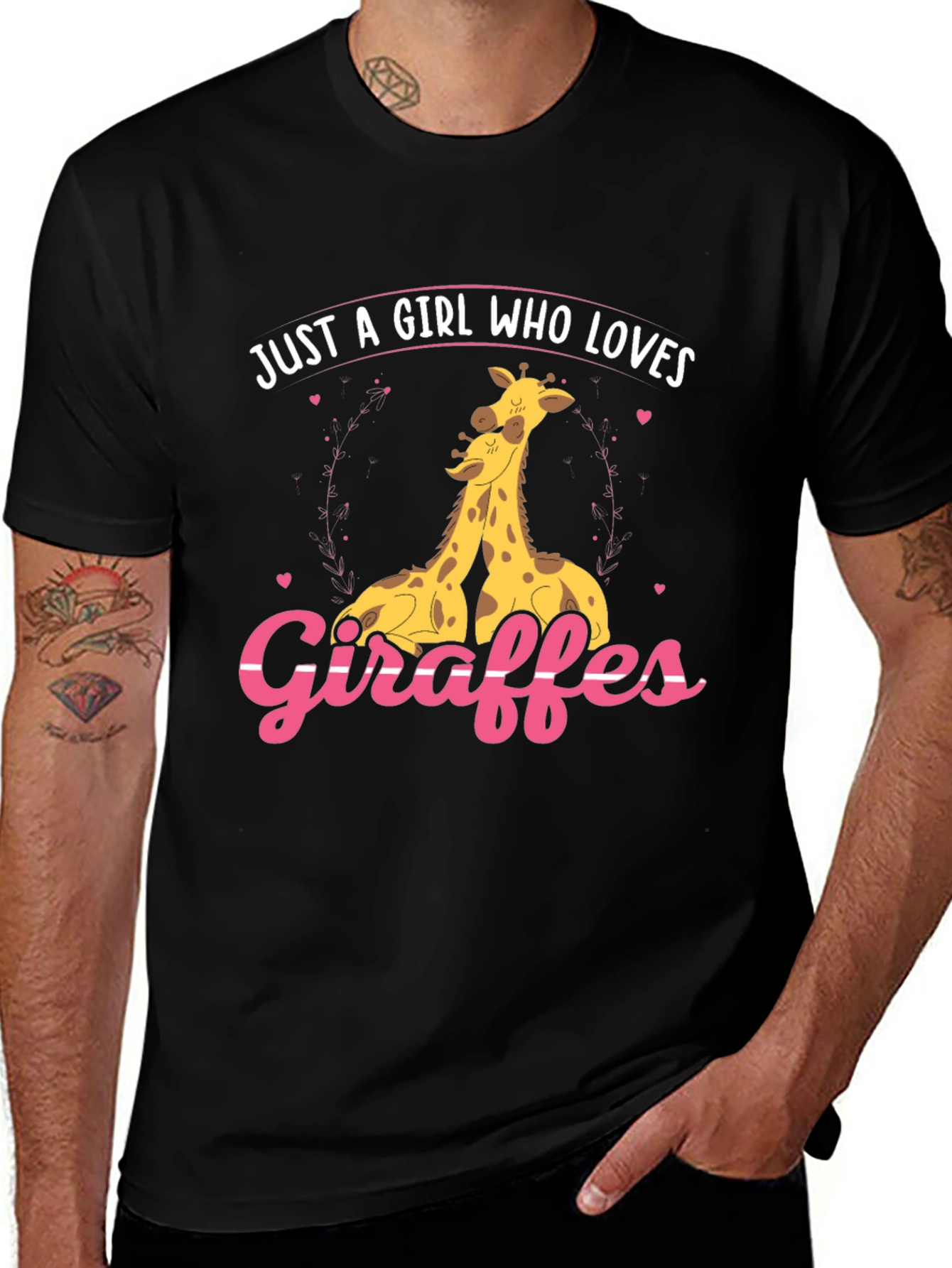 Giraffe Lover Graphic Tee - Cute Giraffe Design