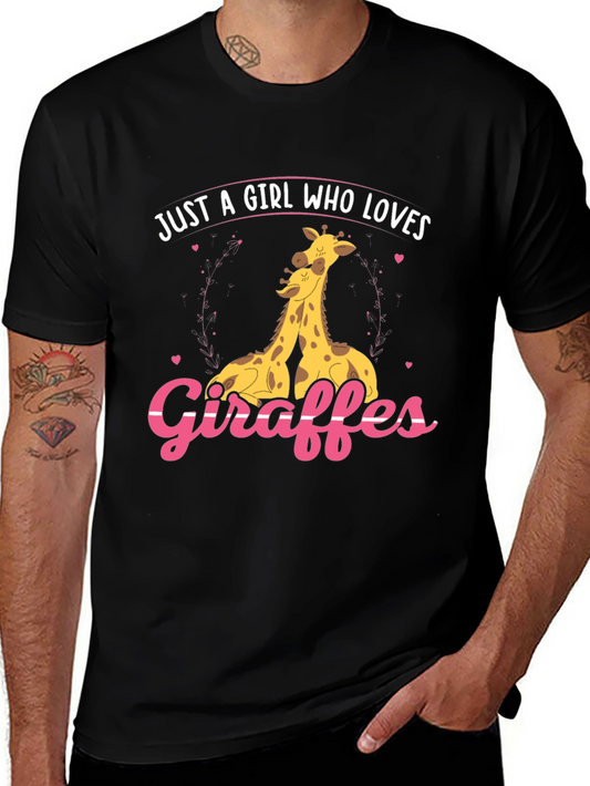 Giraffe Lover Graphic Tee - Cute Giraffe Design