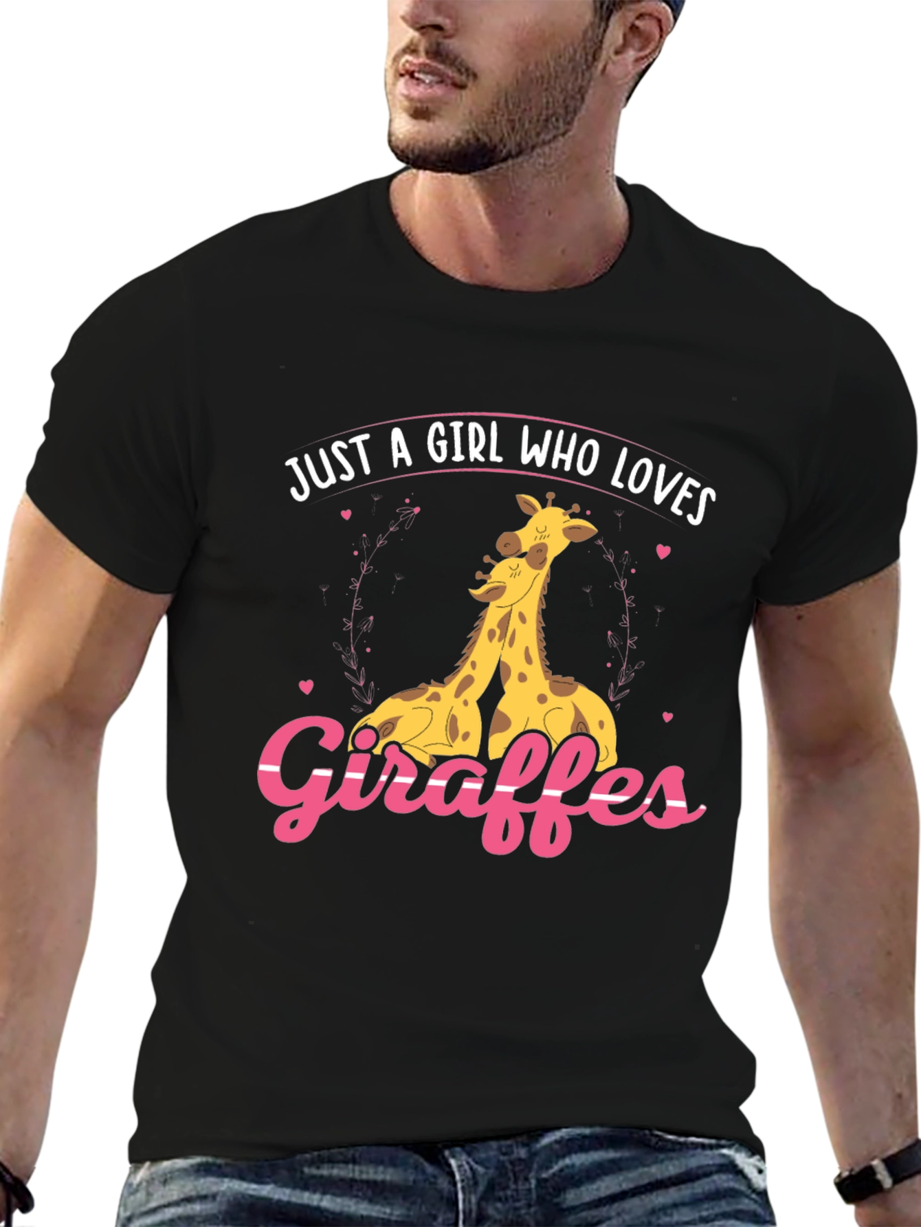 Giraffe Lover Graphic Tee - Cute Giraffe Design