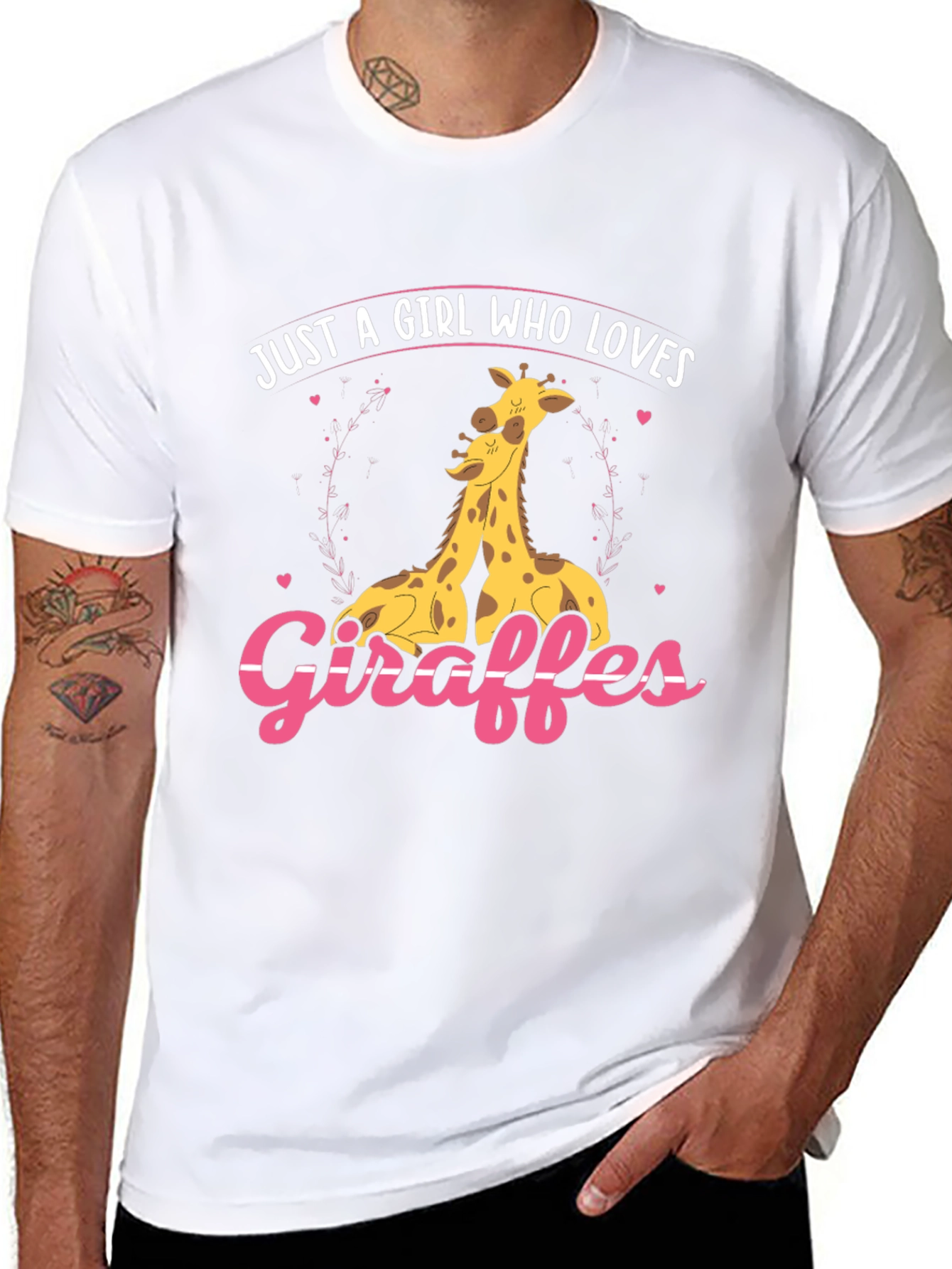Giraffe Lover Graphic Tee - Cute Giraffe Design