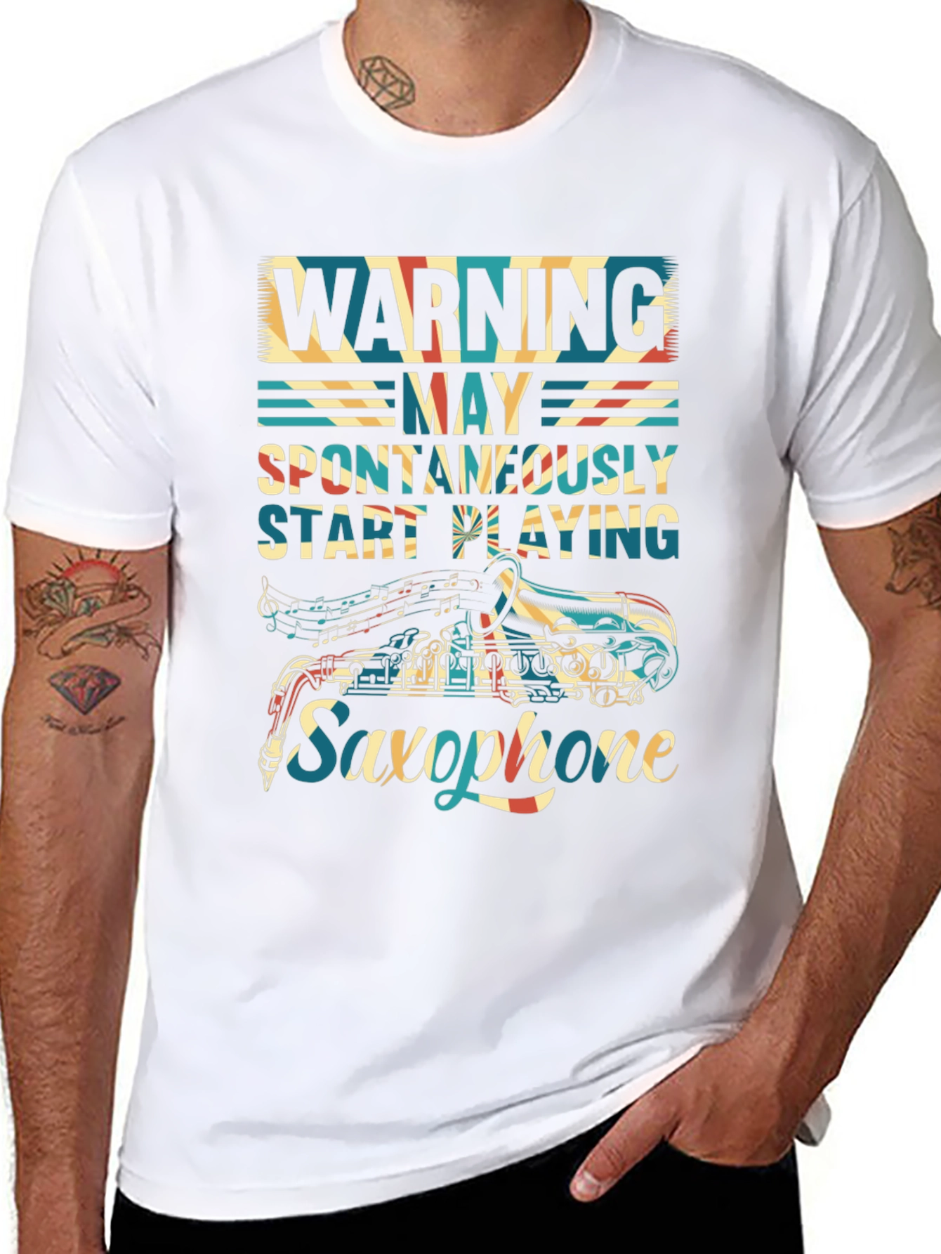 Warning: May Spontaneously Play Saxophone T-Shirt