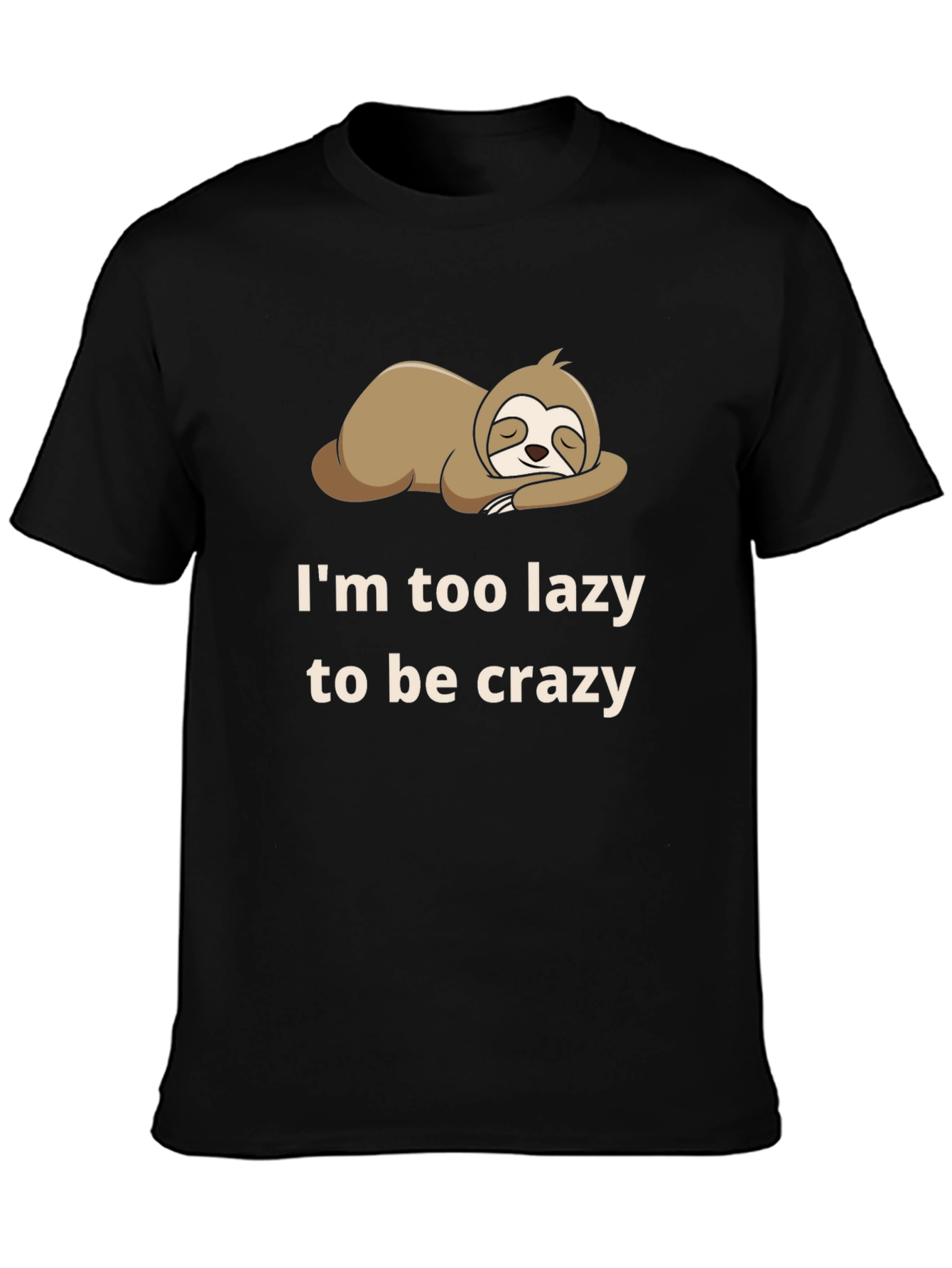 Lazy Sloth Graphic T-Shirt - Funny Sleepy Animal Tee