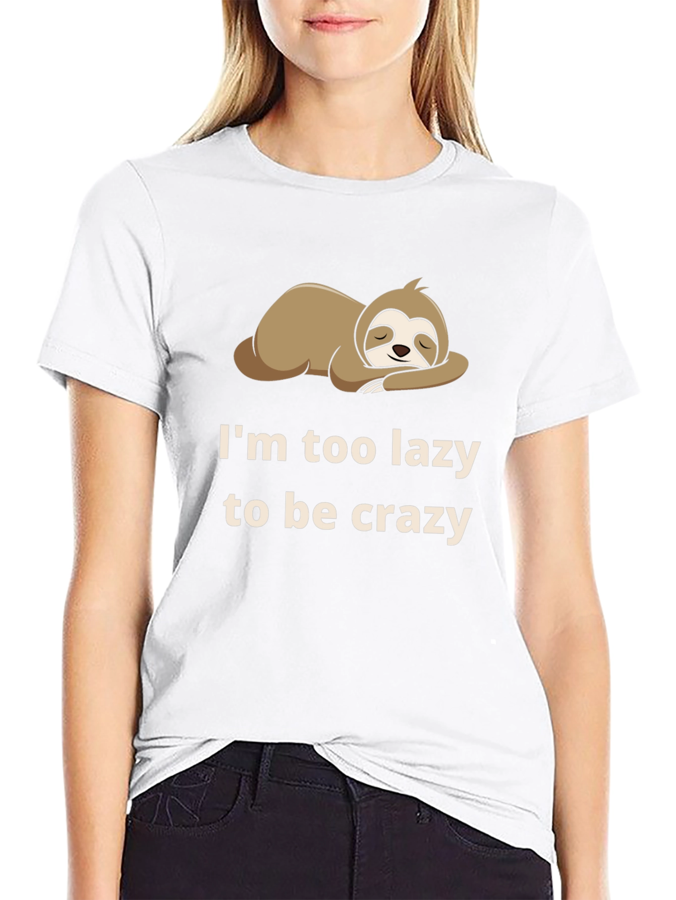 Lazy Sloth Graphic T-Shirt - Funny Sleepy Animal Tee