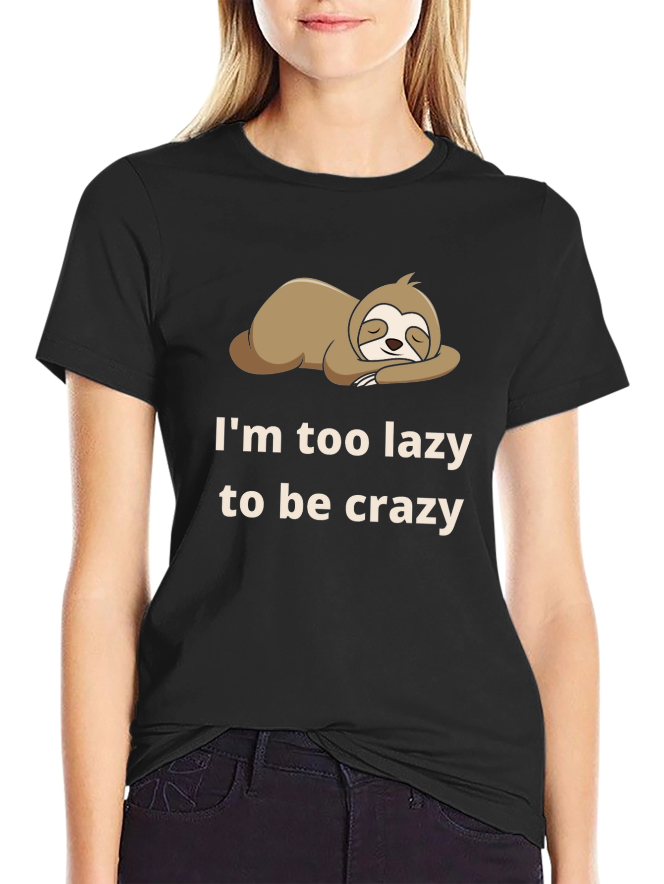 Lazy Sloth Graphic T-Shirt - Funny Sleepy Animal Tee