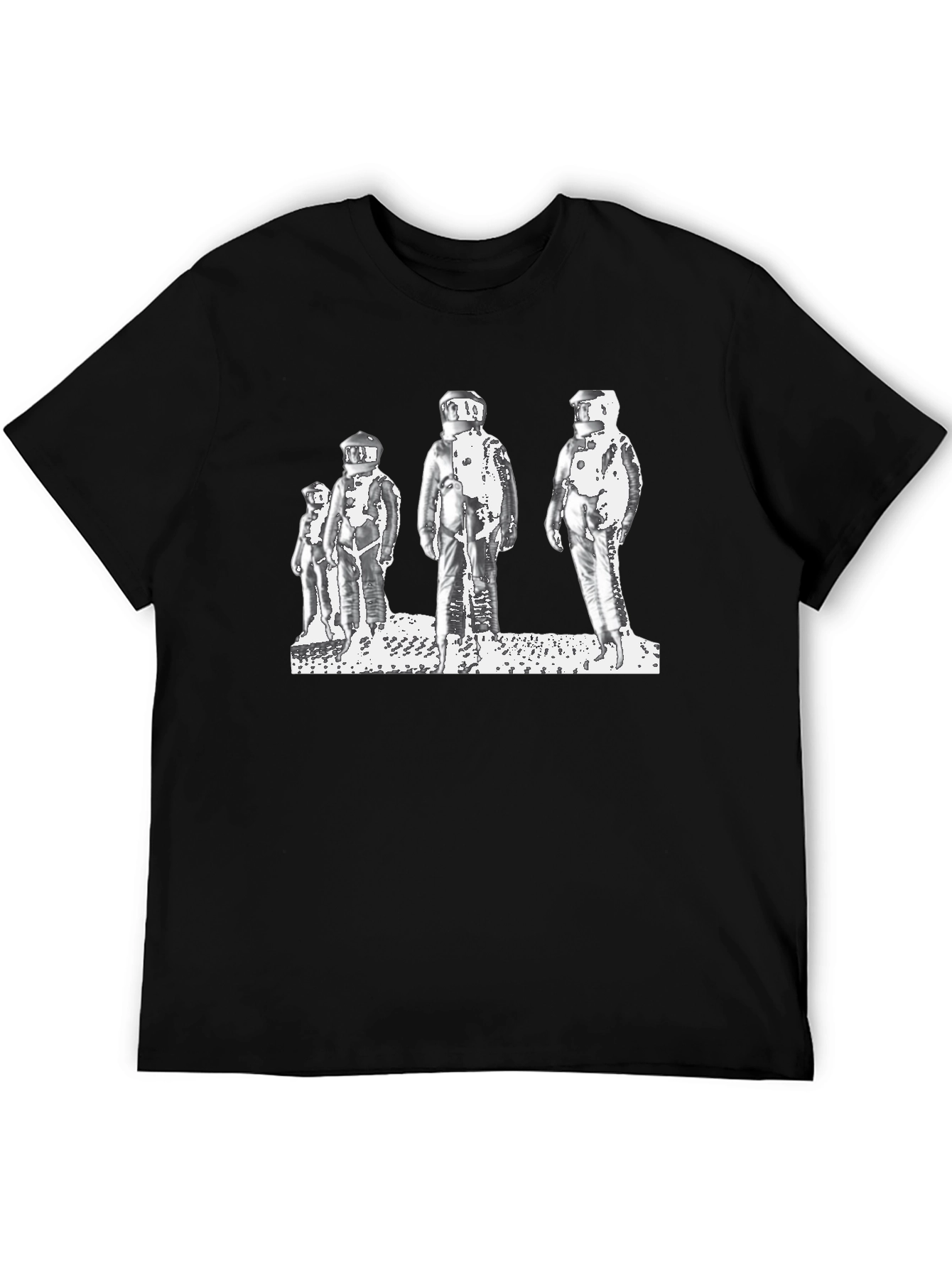 Retro Astronauts Graphic Tee - Black