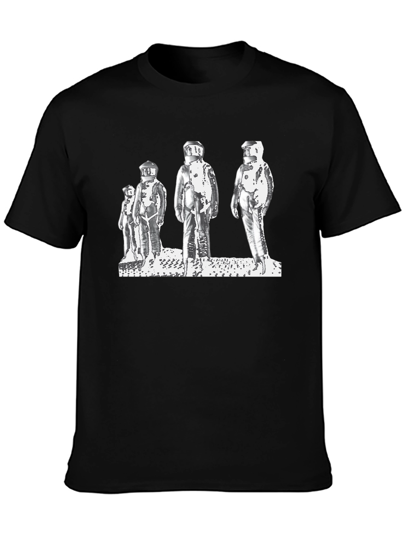 Retro Astronauts Graphic Tee - Black