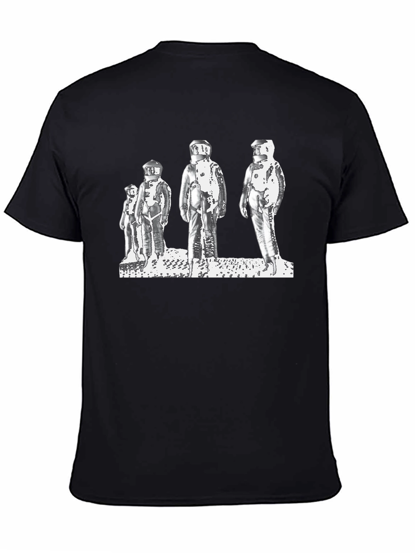 Retro Astronauts Graphic Tee - Black