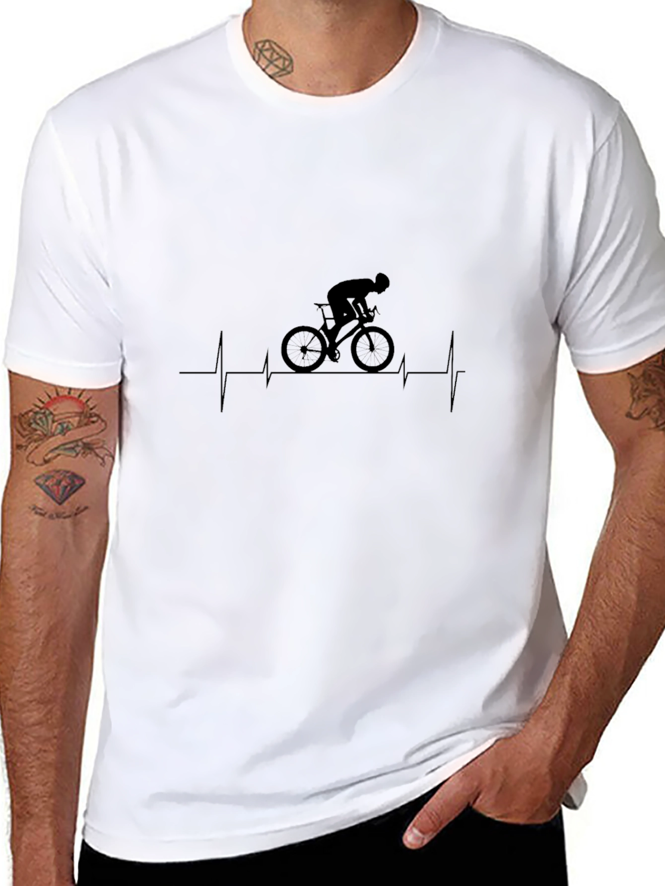 Cyclist Heartbeat Graphic Tee - Black