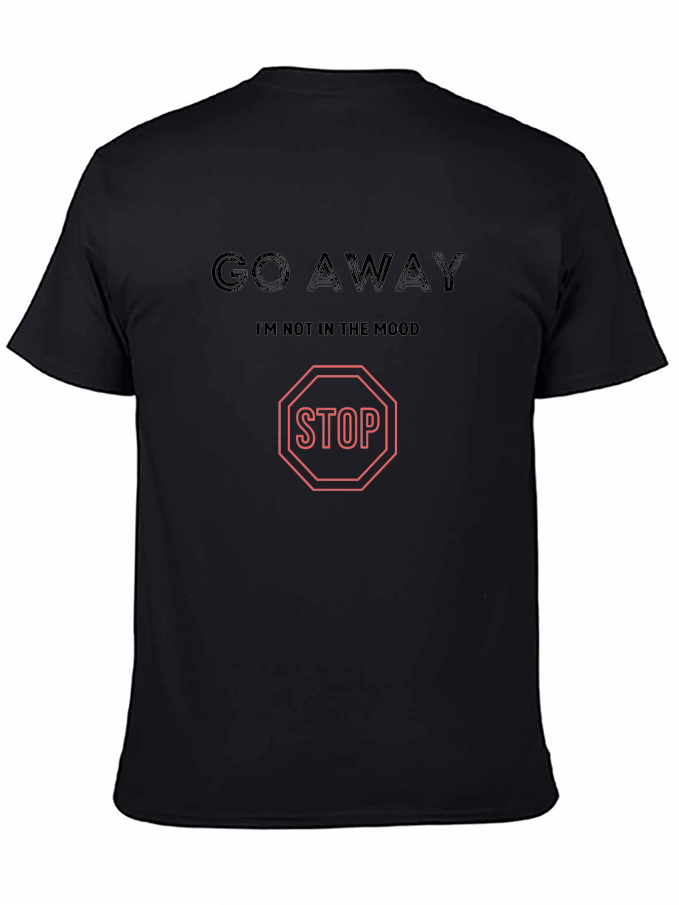 Go Away Graphic Tee - Black Cotton T-Shirt
