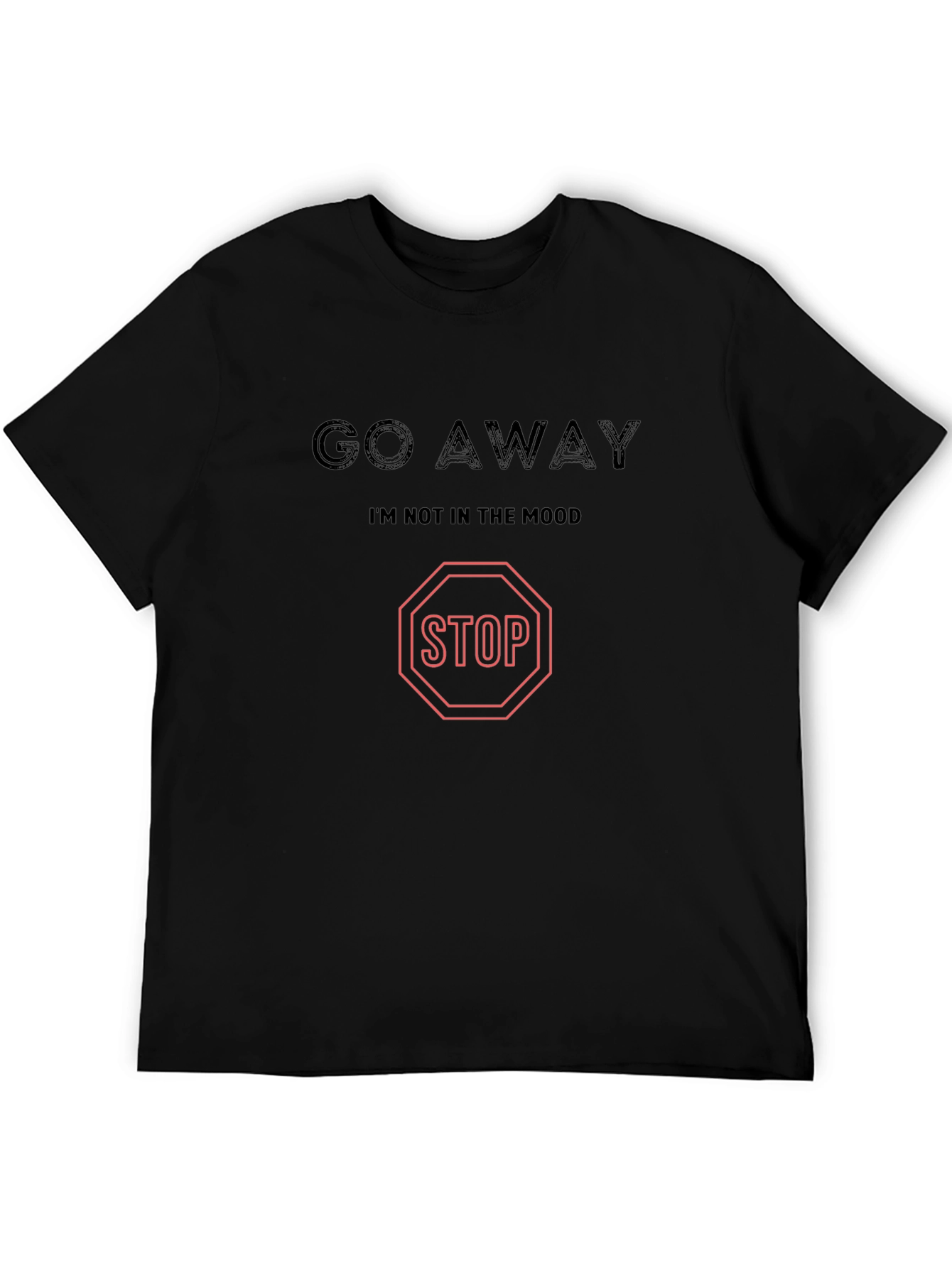 Go Away Graphic Tee - Black Cotton T-Shirt