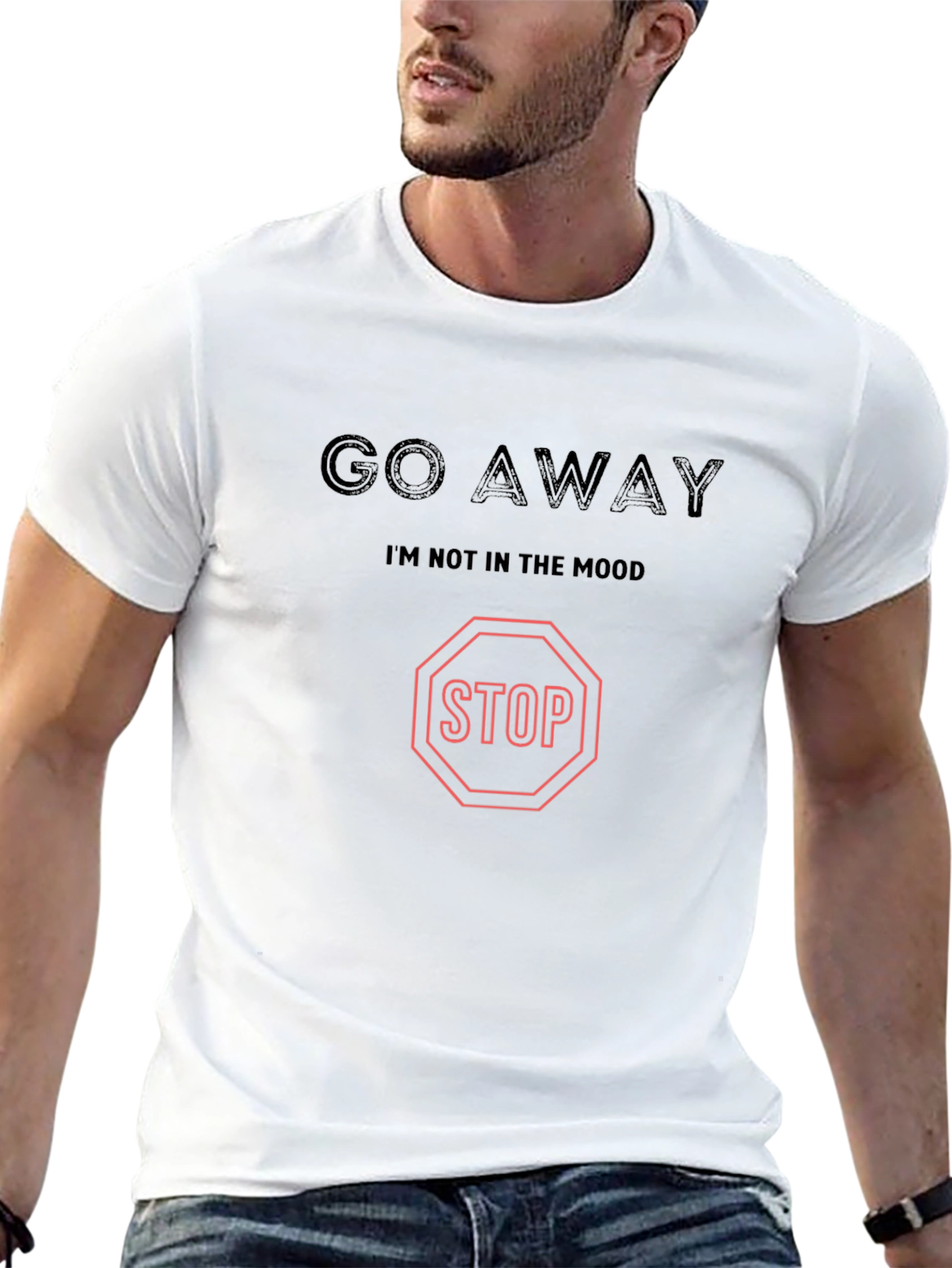 Go Away Graphic Tee - Black Cotton T-Shirt