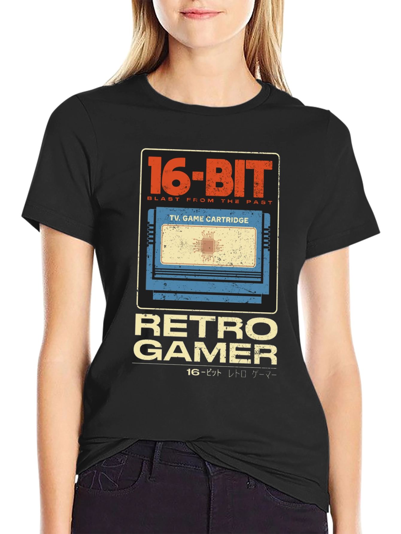 Retro Gamer 16-Bit Video Game Cartridge T-Shirt