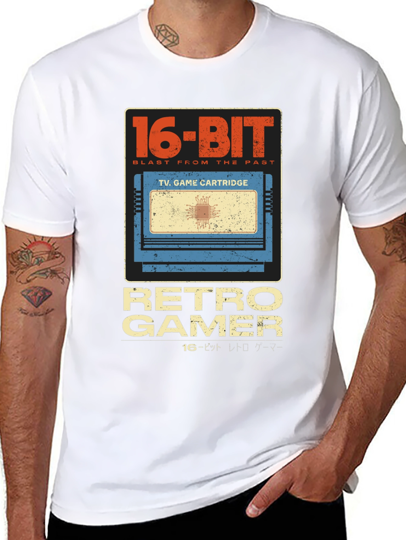 Retro Gamer 16-Bit Video Game Cartridge T-Shirt