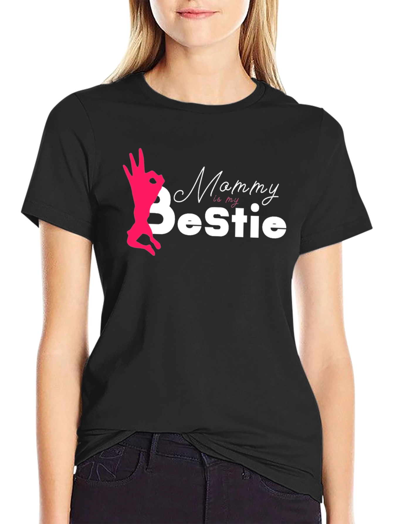 Mommy is my Bestie Black T-Shirt