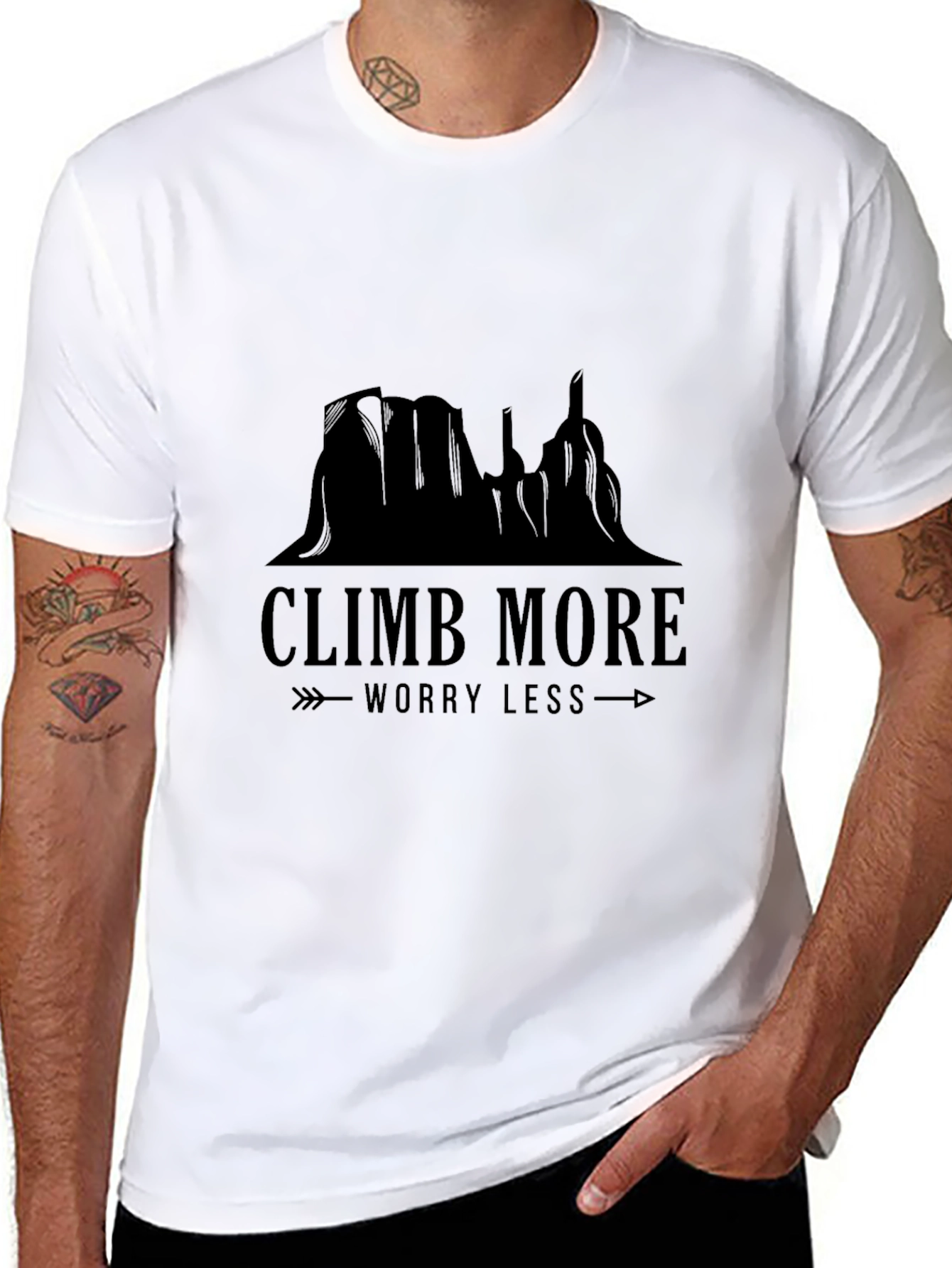Climb More Worry Less Graphic T-Shirt