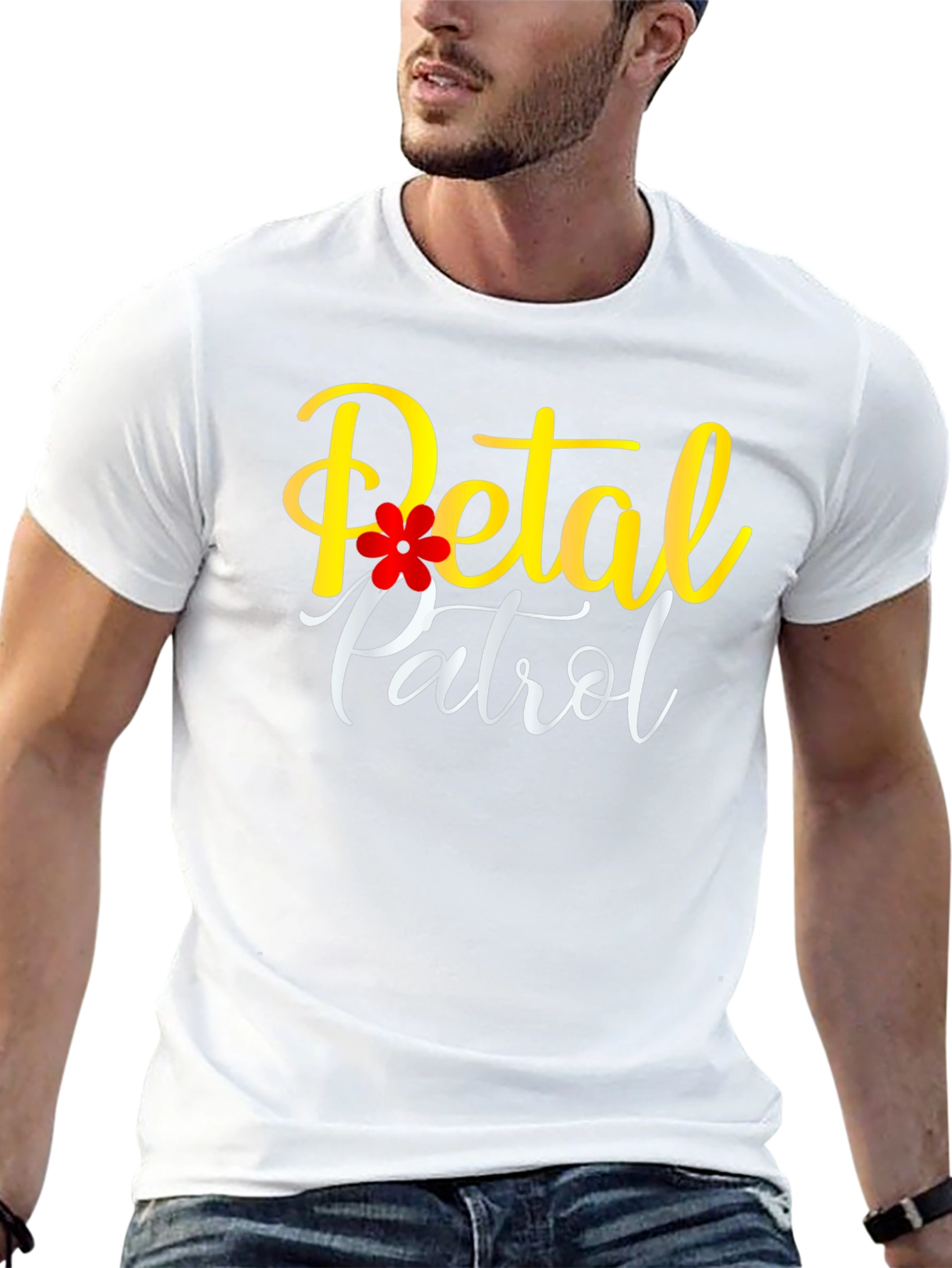 Petal Patrol Black T-Shirt - Floral Design