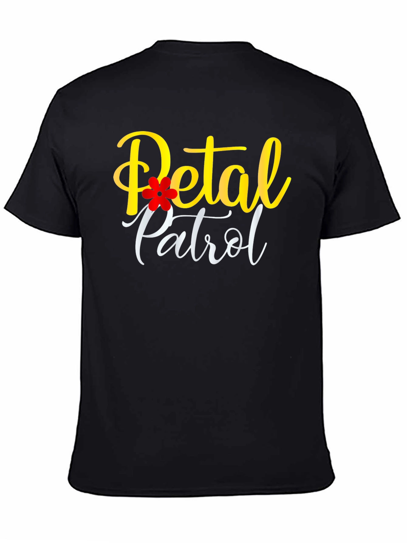 Petal Patrol Black T-Shirt - Floral Design