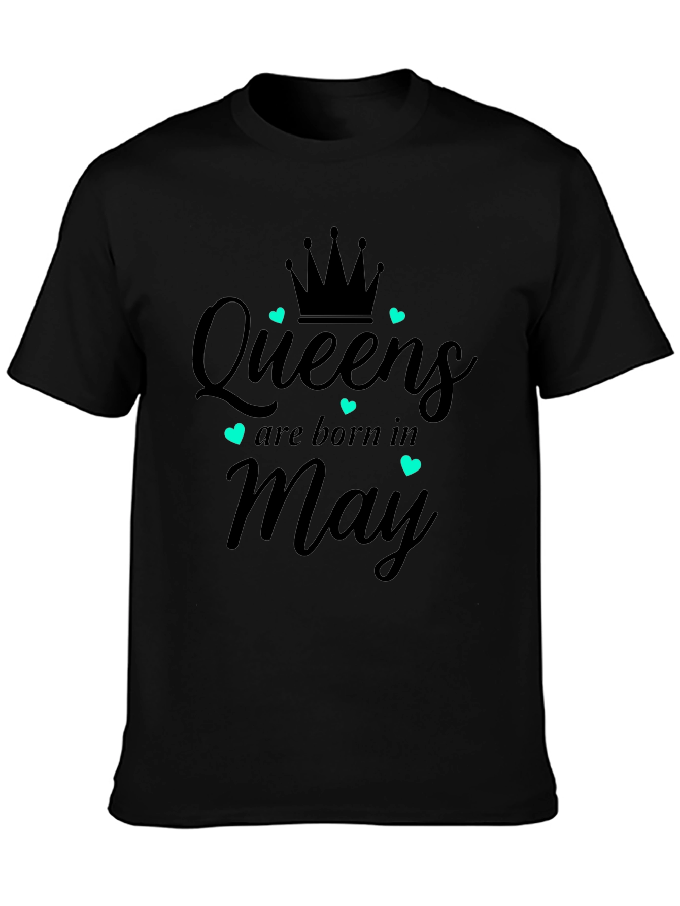 Queens Born in May Black Graphic T-Shirt