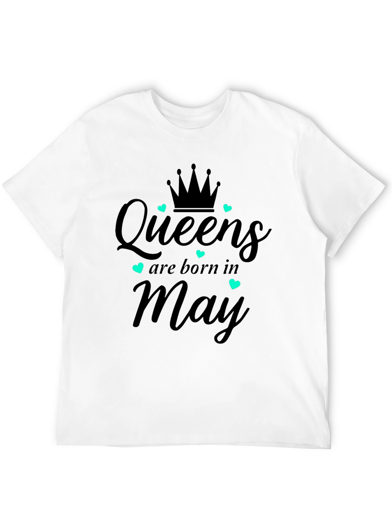 Queens Born in May Black Graphic T-Shirt