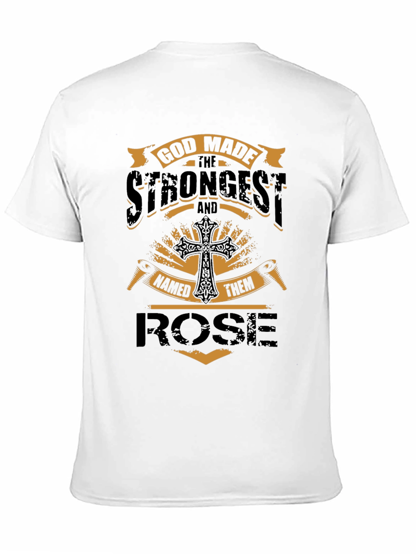 God Made the Strongest Rose Black T-Shirt