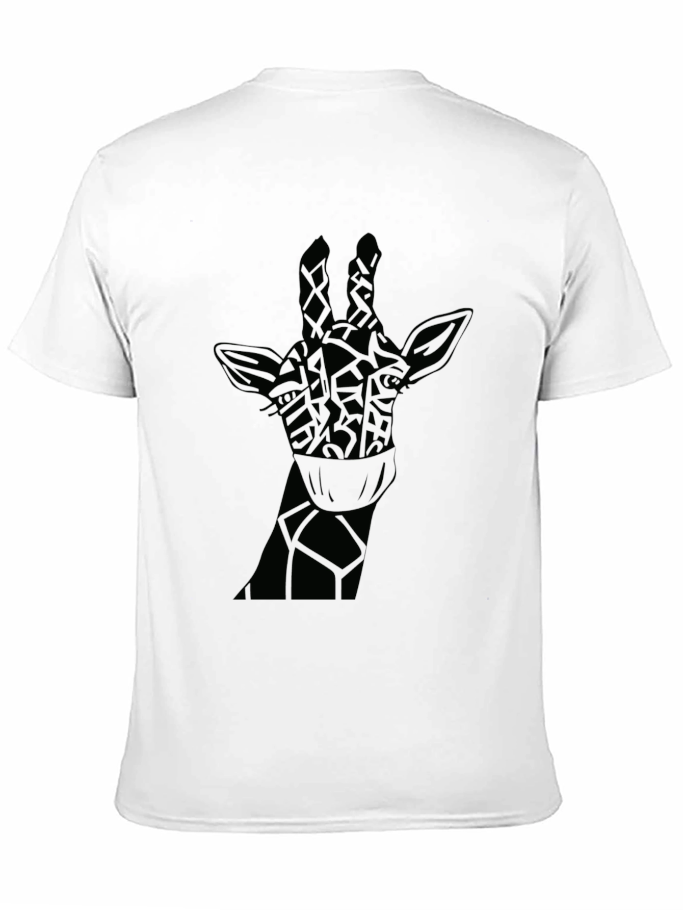 Giraffe Face Mask Black T-Shirt