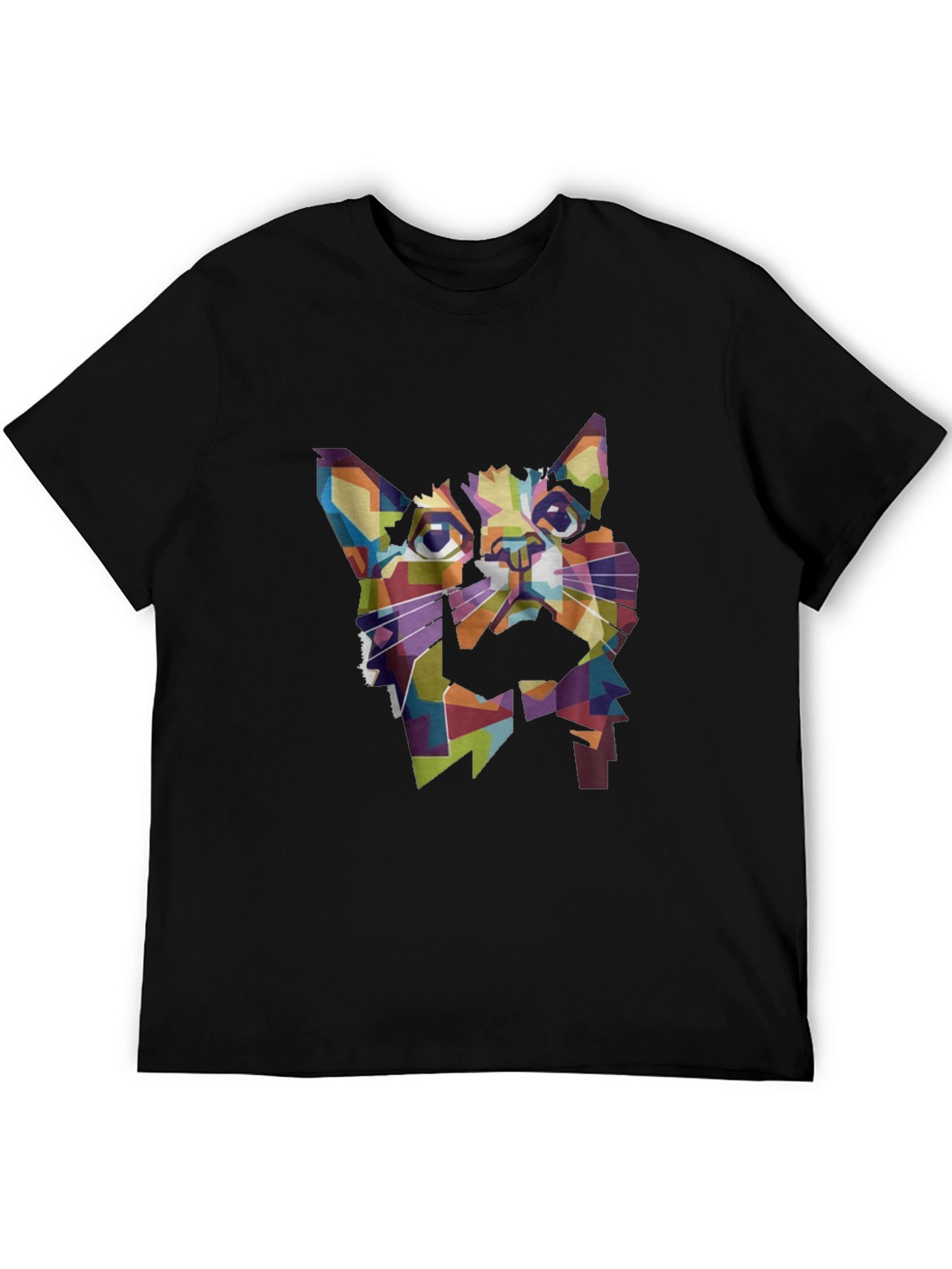 Geometric Cat T-Shirt - Modern Art Tee
