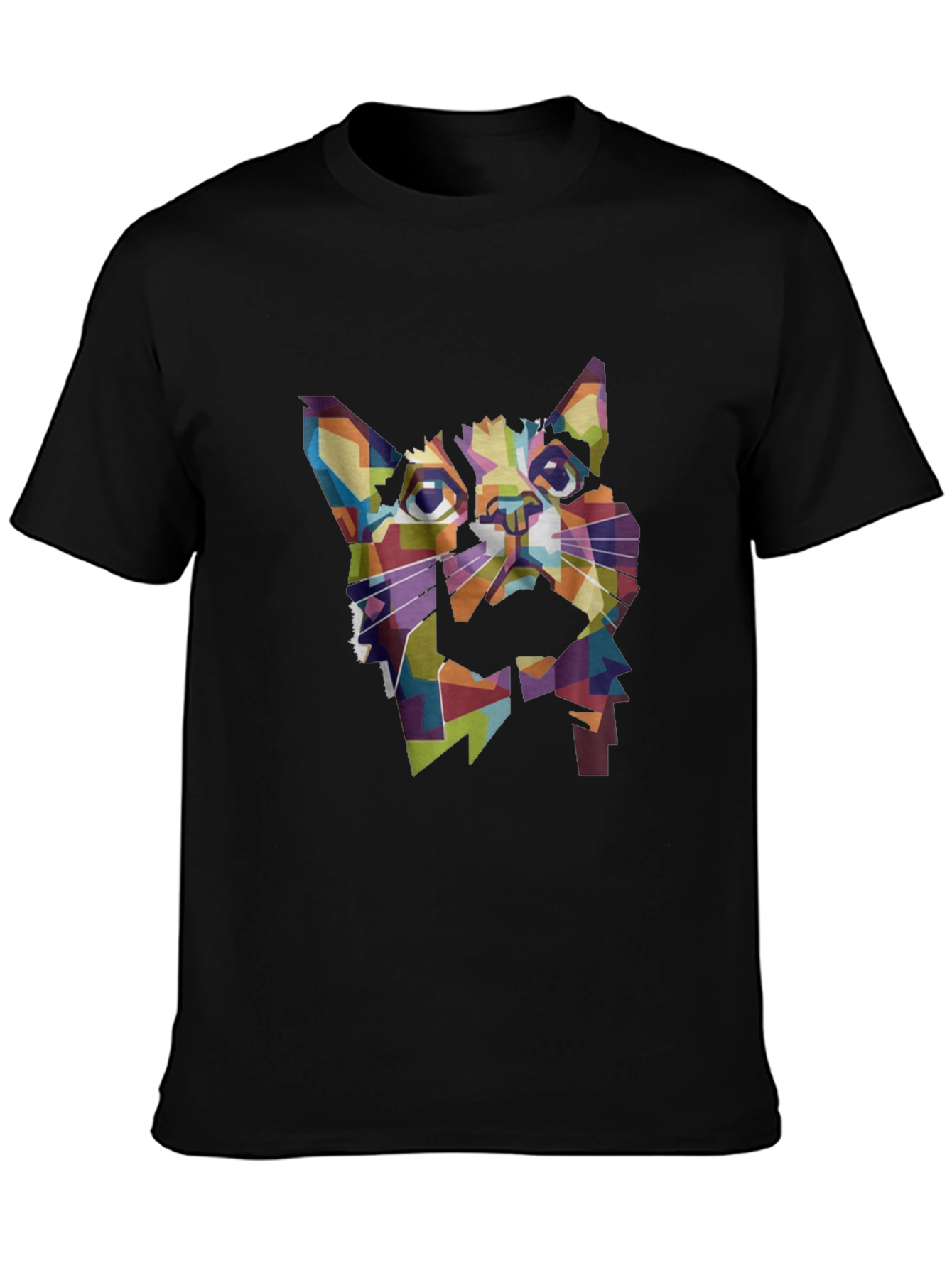 Geometric Cat T-Shirt - Modern Art Tee