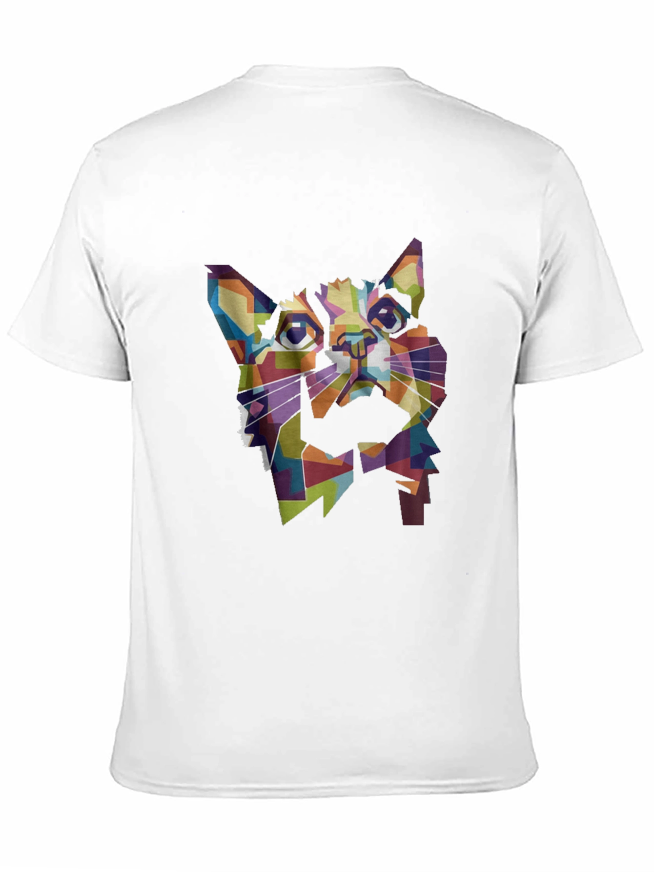 Geometric Cat T-Shirt - Modern Art Tee