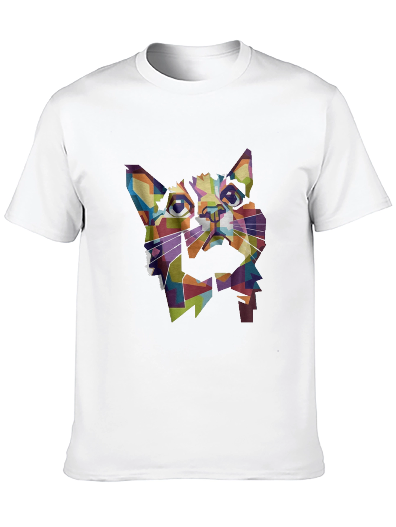 Geometric Cat T-Shirt - Modern Art Tee