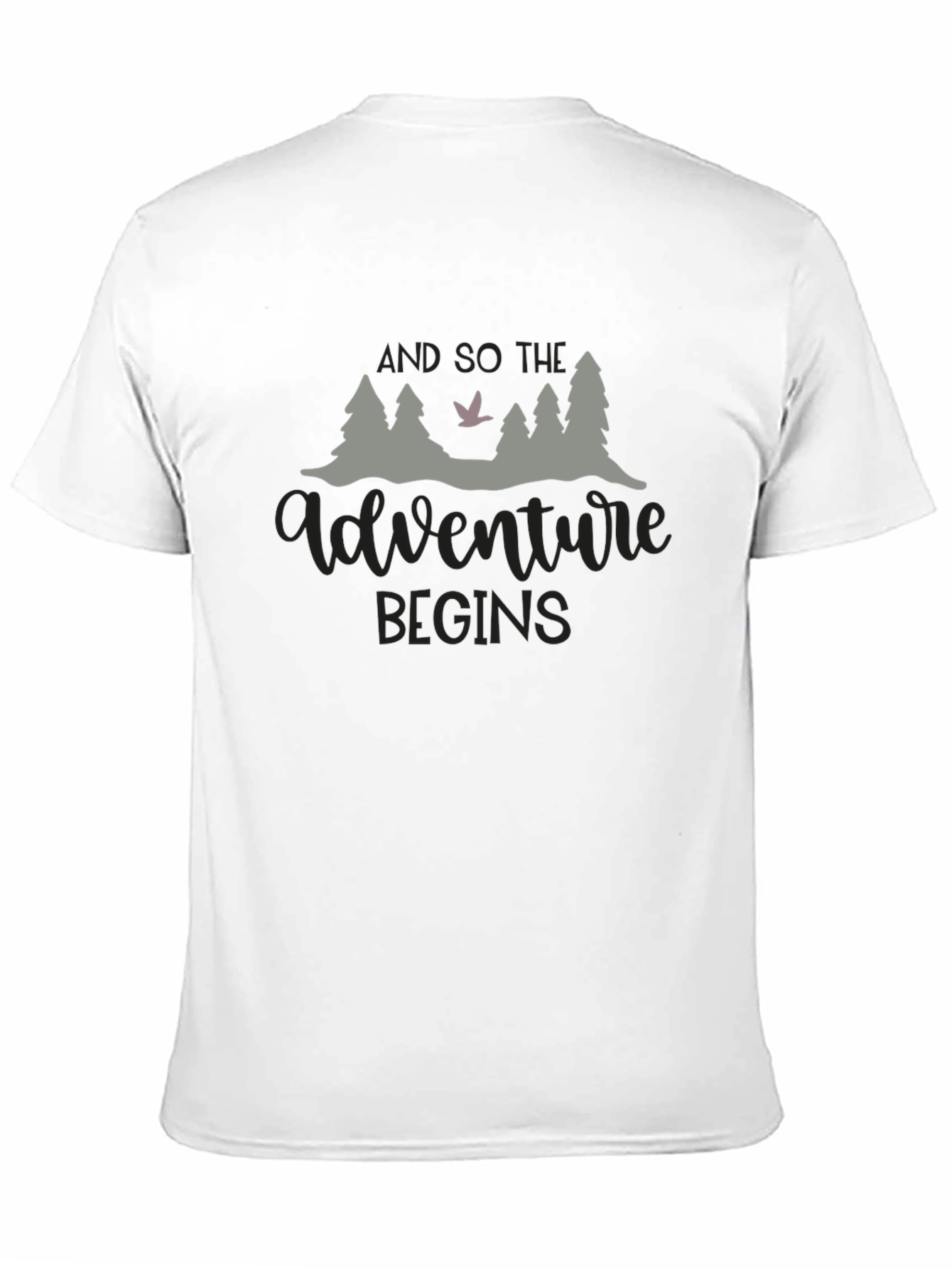 Adventure Begins Graphic Tee - Black Cotton T-Shirt