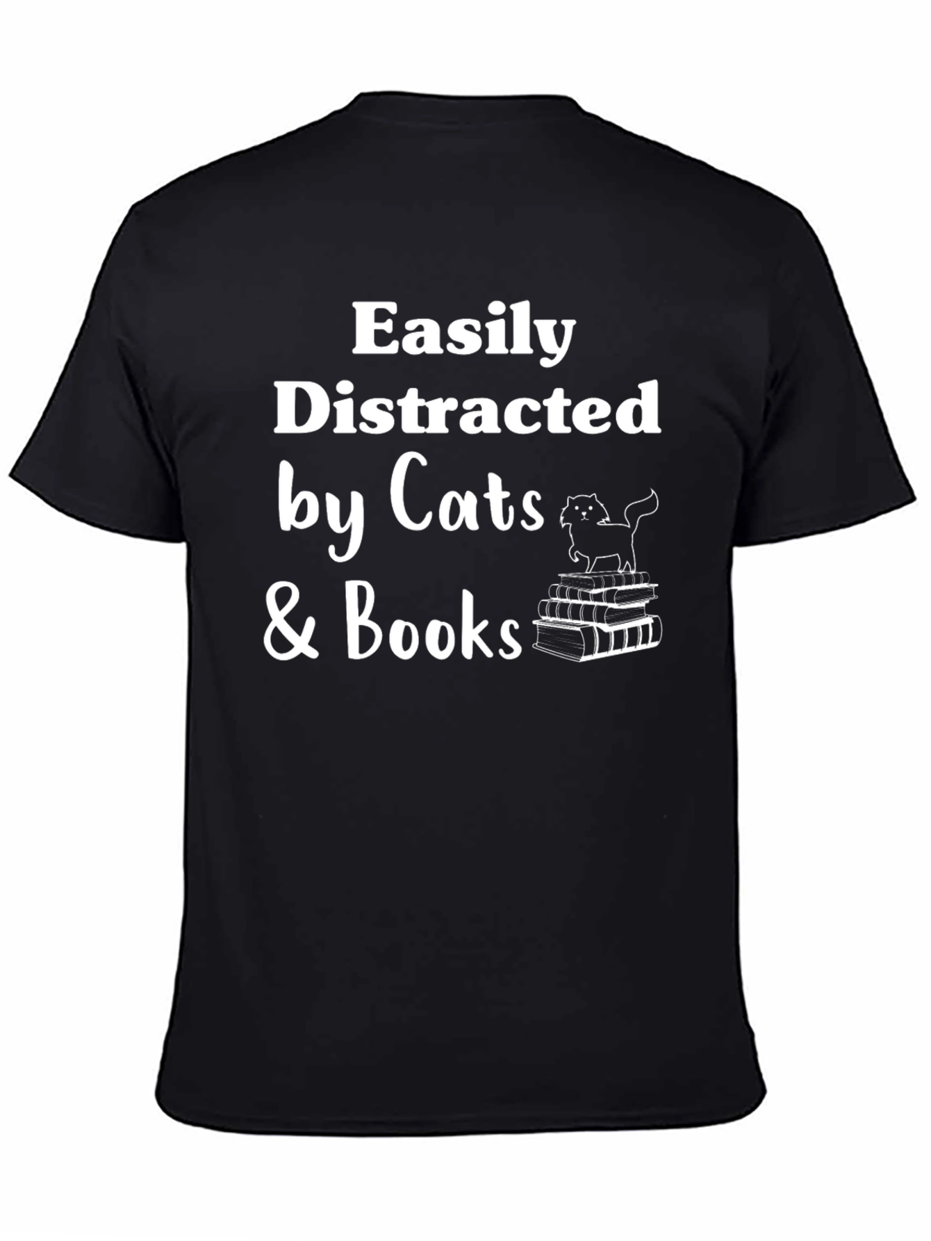 Easily Distracted by Cats & Books T-Shirt