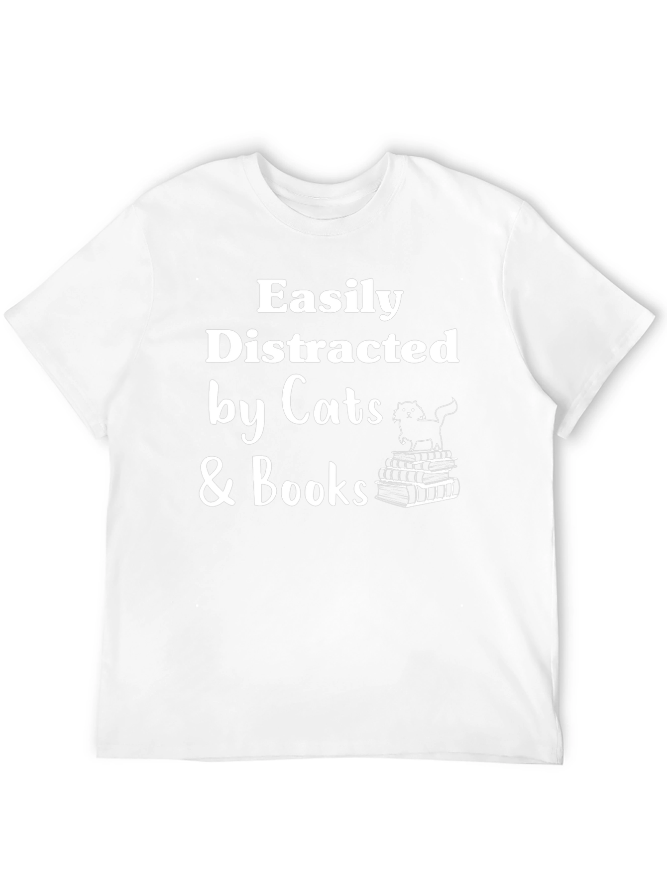 Easily Distracted by Cats & Books T-Shirt