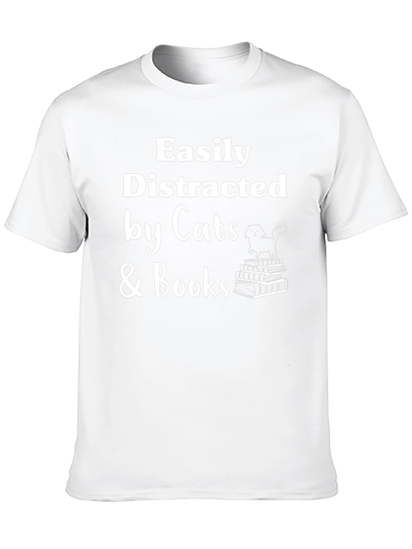 Easily Distracted by Cats & Books T-Shirt