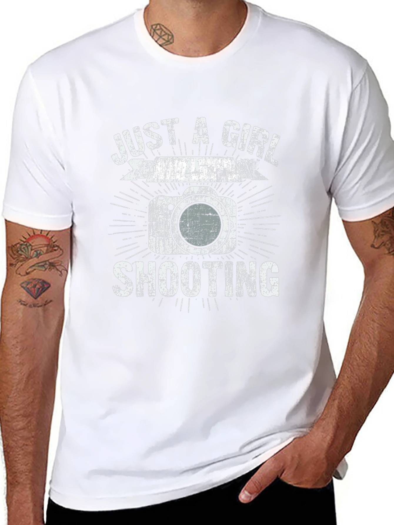 Just A Girl Shooting T-Shirt - Photography Camera Design
